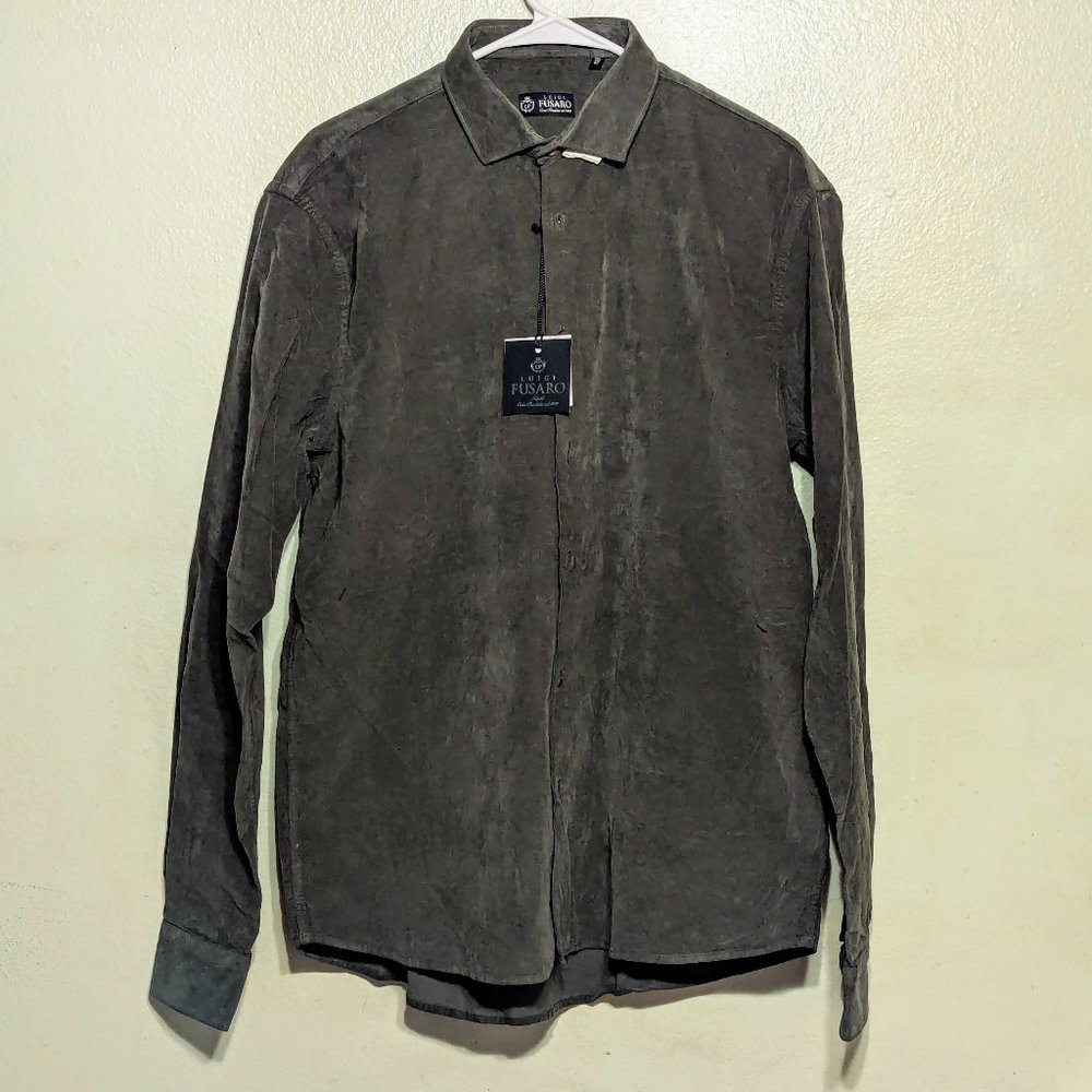 Luigi Fusaro Green Cotton Shirt***